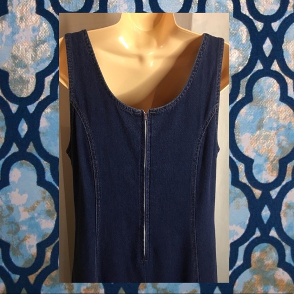 Maxi denim dress in mid-dark blue wash - Picture 5 of 8